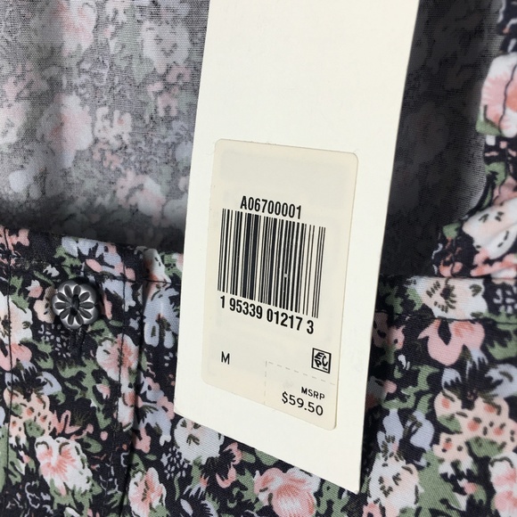 Levi’s Floral Puff Shoulder Cropped Blouse Medium - Picture 6 of 7